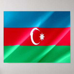 Azerbaijan - Flag Waving - Poster
