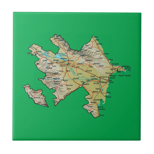 Azerbaijan Map Tile (Front)
