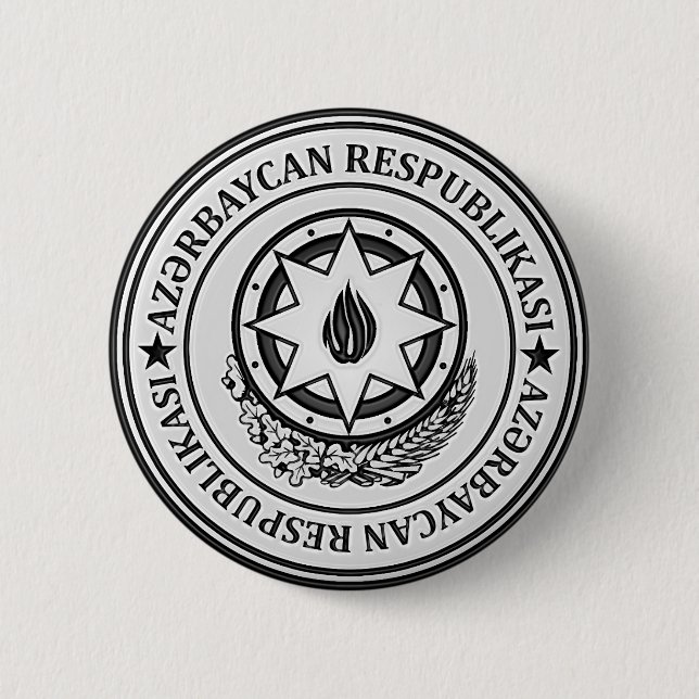 Azerbaijan  Round Emblem 2 Inch Round Button (Front)