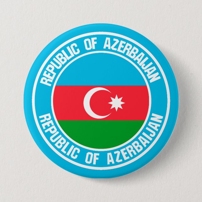 Azerbaijan Round Emblem 3 Inch Round Button (Front)