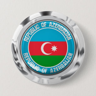 Azerbaijan Round Emblem 3 Inch Round Button
