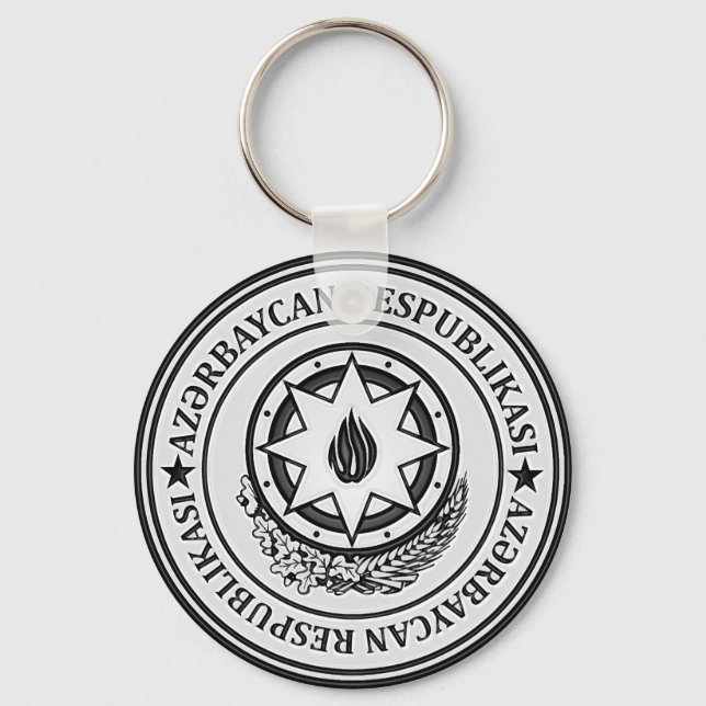 Azerbaijan  Round Emblem Keychain (Front)