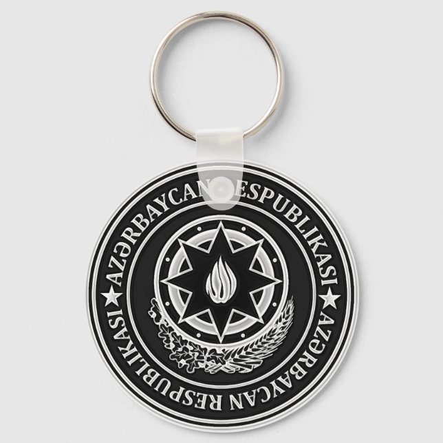 Azerbaijan  Round Emblem Keychain (Front)
