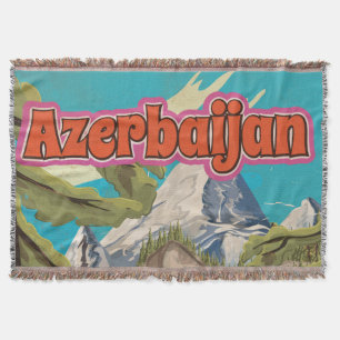 Azerbaijan Vintage Travel Poster Throw Blanket