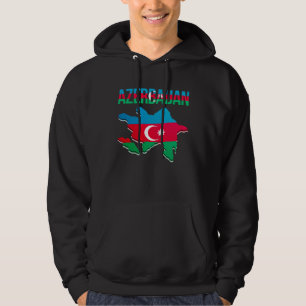 Azerbaijani  Azerbaijan Country Map Flag Hoodie
