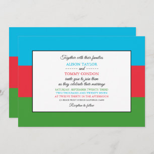 Azerbaijani Flag, Flag of Azerbaijan Wedding Invitation