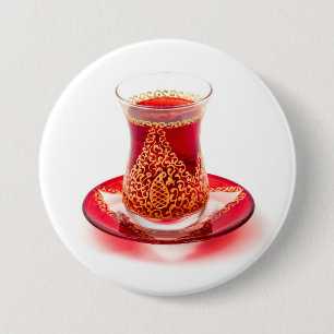 Azerbaijani tea 3 inch round button