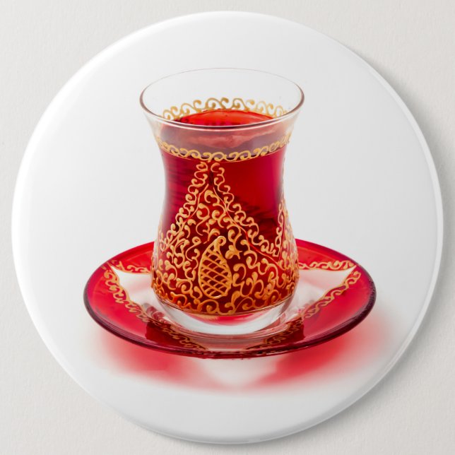 Azerbaijani tea 6 inch round button (Front)