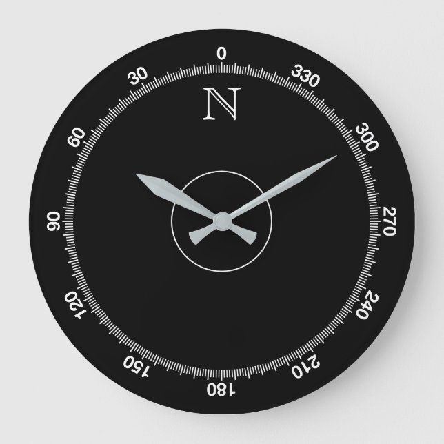 Azimuth Compass Novelty Wall Clock (Front)
