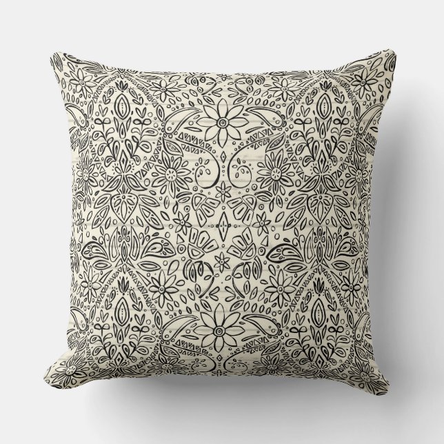 aziza mono throw pillow (Front)