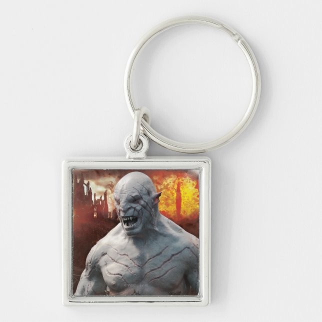 Azog & Orcs Silhouette Graphic Keychain (Front)