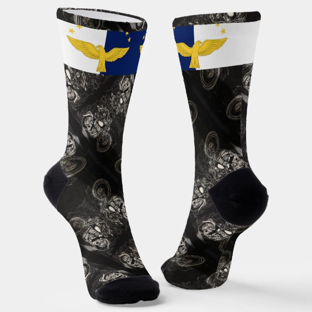 Azorean biker designs socks (Angled)