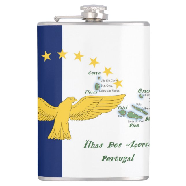 Azorean designs hip flask (Front)