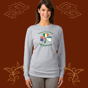 Azorean Irish American Flags Shamrock Personalized T-Shirt