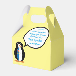 Azorean Talking Ms Penguin Personalized  Favor Box