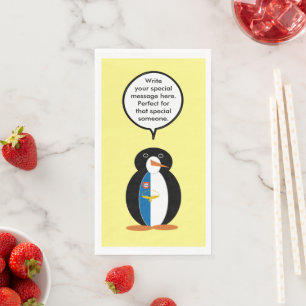 Azorean Talking Ms Penguin Personalized Napkin