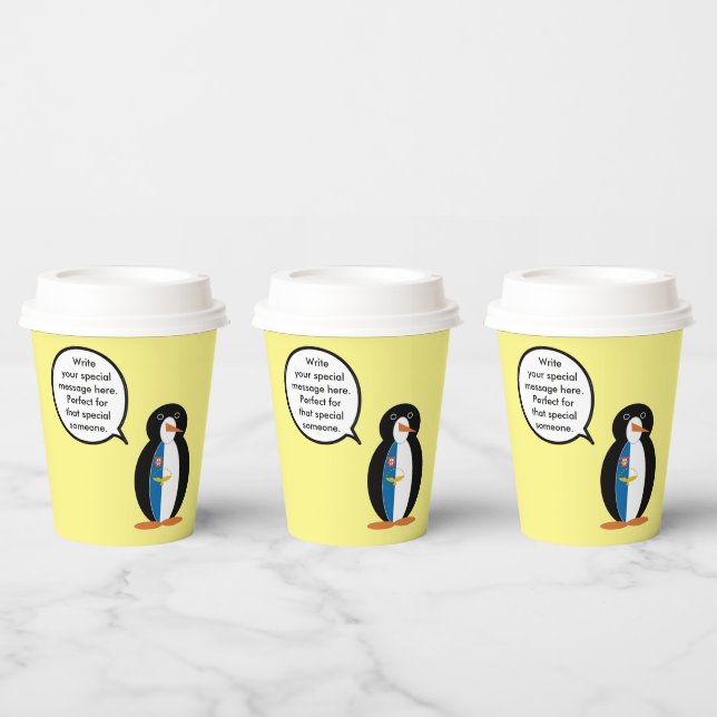 Azorean Talking Ms Penguin Personalized  Paper Cups (Multi)