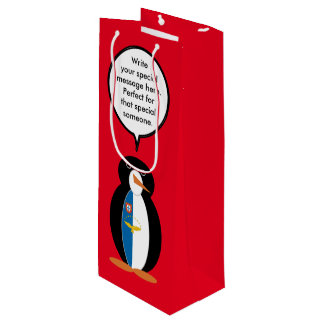 Azorean Talking Ms Penguin Personalized  Wine Gift Bag