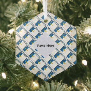 Azores and Azorean Flag Tiled Tiled Glass Ornament