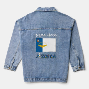 Azores and Azorean Flag White Personalized Denim Jacket