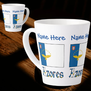 Azores Azorean Flag Blue Personalization Small Latte Mug