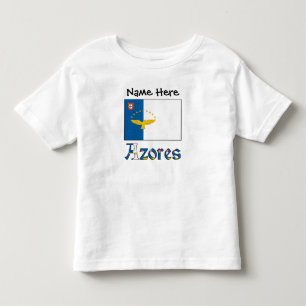 Azores Azorean Flag Personalized Name Toddler T-shirt