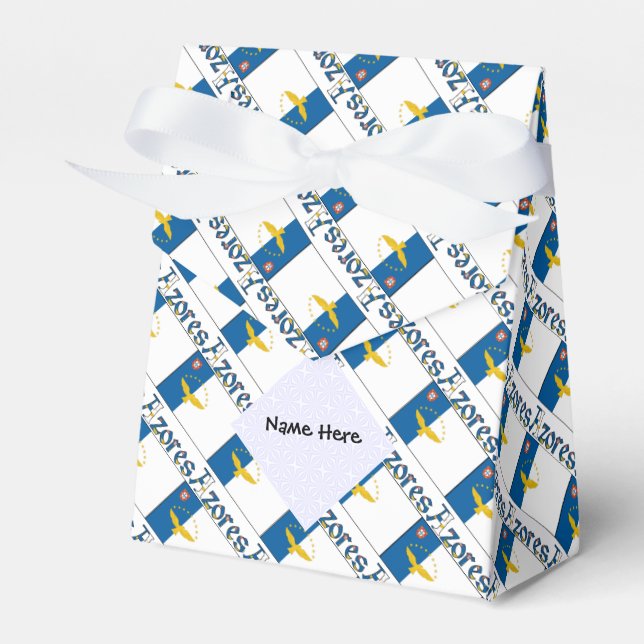 Azores Azorean Flag Tiled Personalized  Favor Box (Front Side)