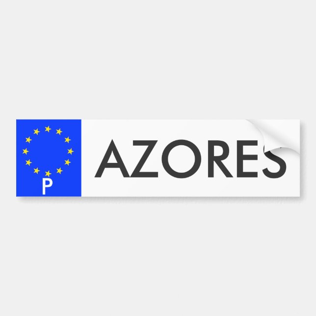 Azores European Union License Plate Sticker (Front)