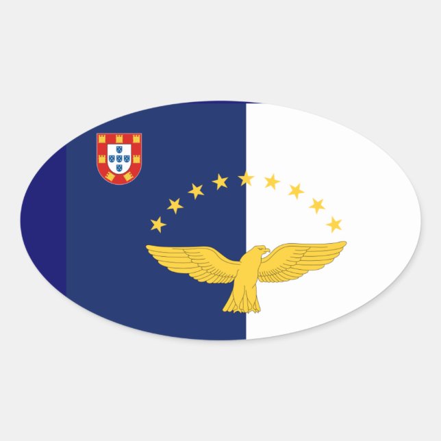 Azores* Flag European Style Oval Sticker (Front)