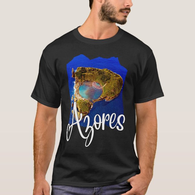 Azores Flag Patriotic Portuguese Roots Azores Souv T-Shirt (Front)