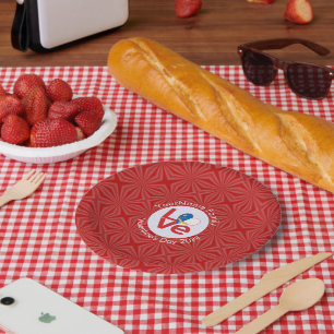 Azores Flag Red LOVE Personalized Paper Plate