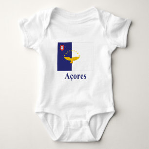 Azores Flag with Name in Portuguese Baby Bodysuit