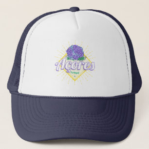 Azores Hydrangea Flower Island Portugal Vintage Trucker Hat