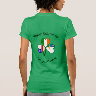 Azores Ireland USA Shamrock Flag Personalized T-Shirt