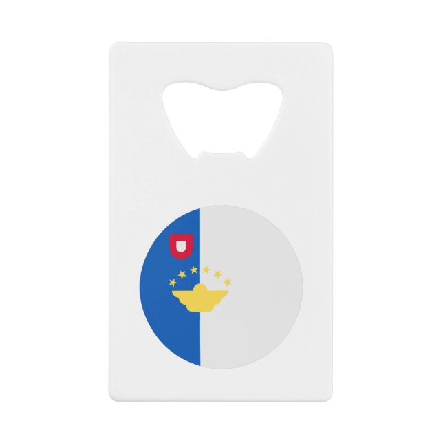 Azores Islands Flag Credit Card Bottle Opener (Front)