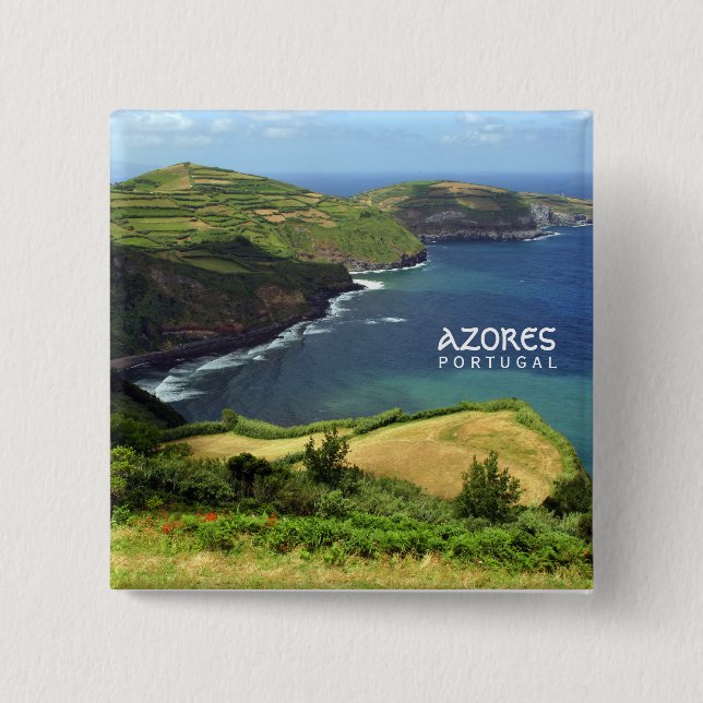 Azores Islands photo, Portugal 2 Inch Square Button (Front)