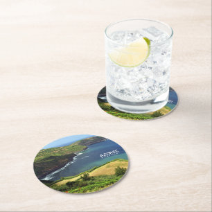Azores Islands photo, Portugal Round Paper Coaster