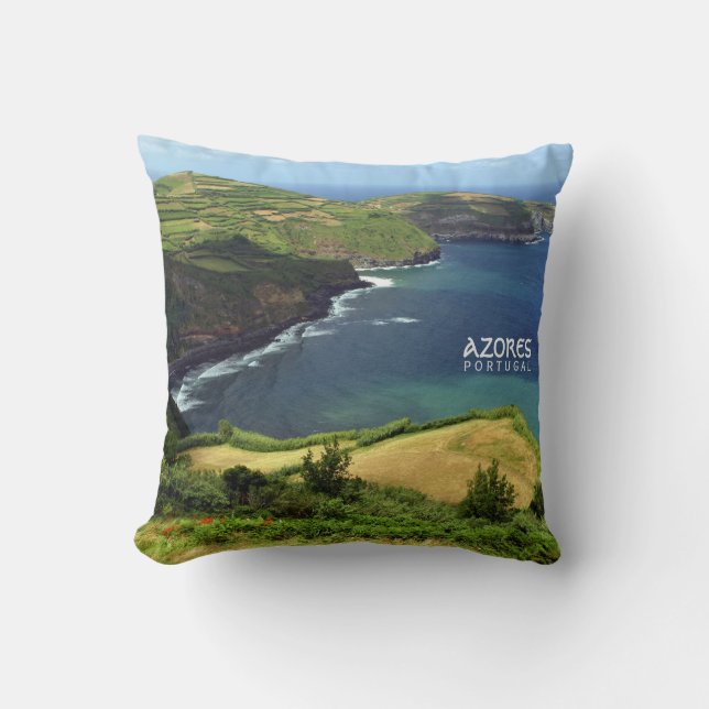 Azores islands photo, Portugal Throw Pillow (Front)