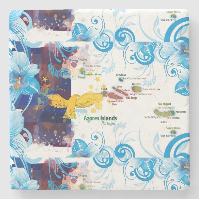 Azores islands, Portugal Stone Coaster (Front)