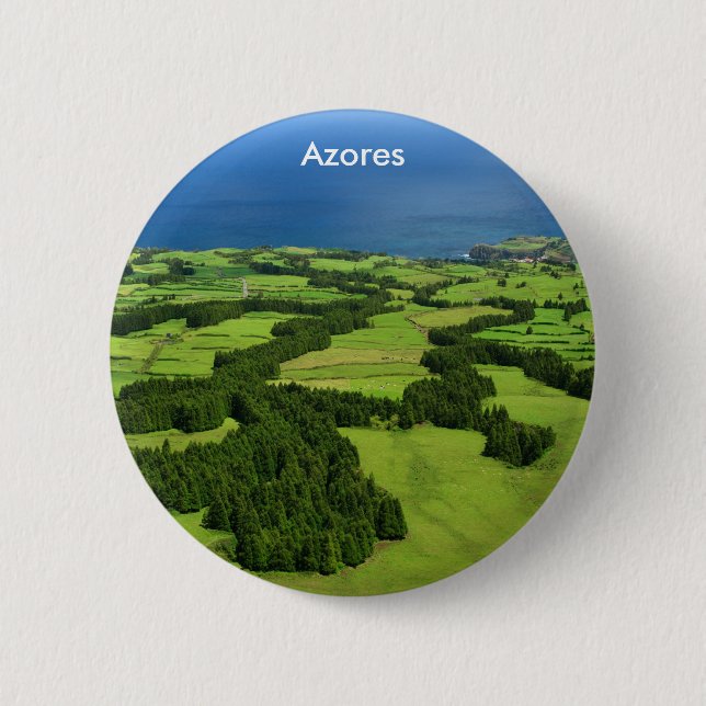Azores landscape 2 inch round button (Front)