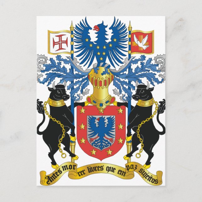 Azores (Portugal) Coat of Arms Postcard (Front)