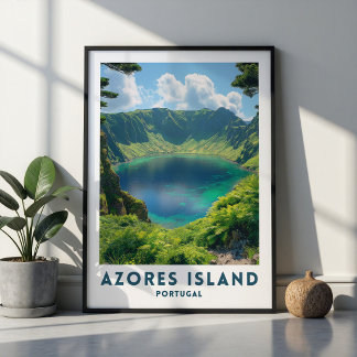 Azores Portugal Travel Poster Wall Art