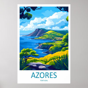 Azores Poster Travel Park National Ski Vintage