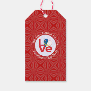 Azores Red LOVE Flag Personalized  Gift Tags