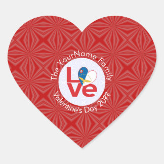Azores Red LOVE Flag Personalized Heart Sticker