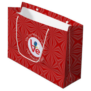 Azores Red LOVE Flag Personalized Large Gift Bag