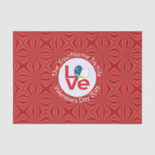 Azores Red LOVE Flag Personalized  Tissue Paper