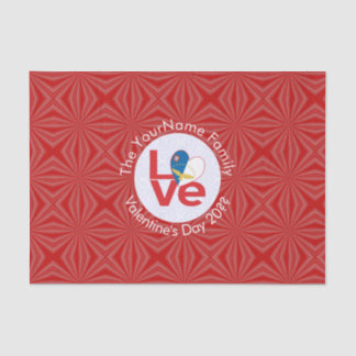 Azores Red LOVE Flag Personalized Tissue Paper