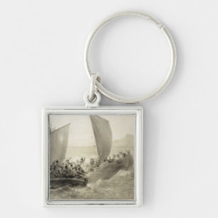 Azov Cossacks Boarding a Turkish Corsair full of C Keychain