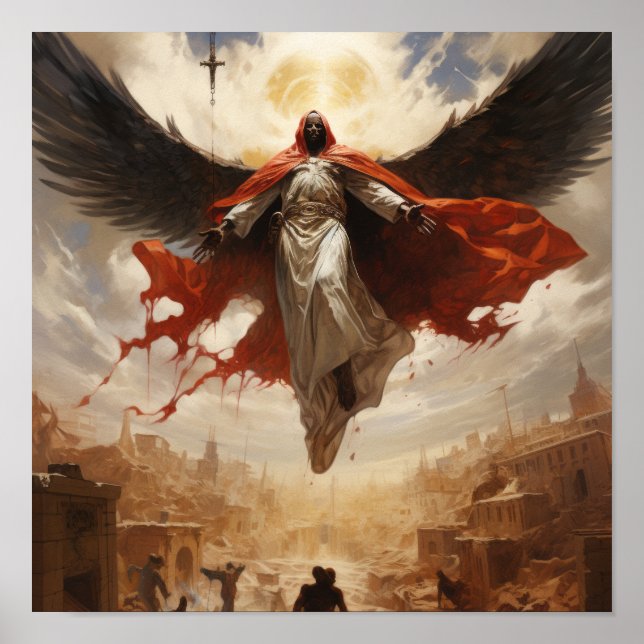 Azrael flottant au-dessus de l'humanité - Poster (Devant)